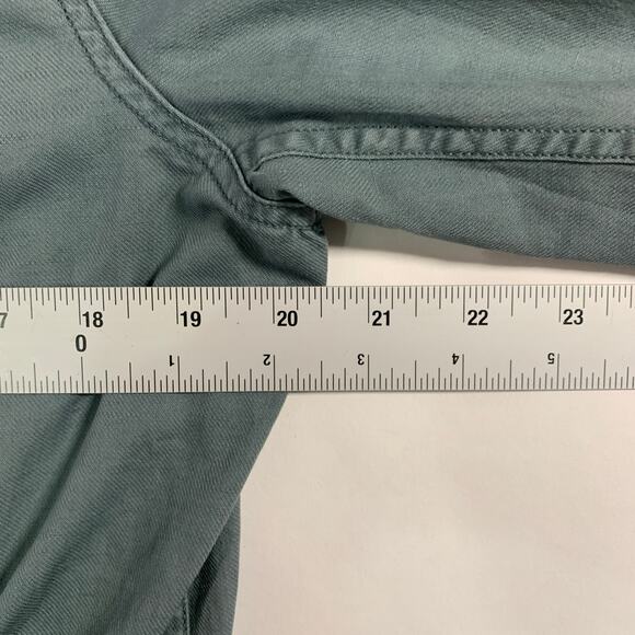 Marine Layer M Cotton Linen Blend Charlotte Utility Jacket Blue Green - Picture 8 of 11